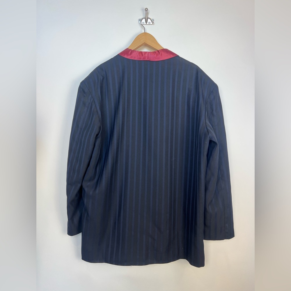 Vintage 80s “After Eights” Double Breasted‎ Striped Evening Jacket Britain - Picture 8 of 16